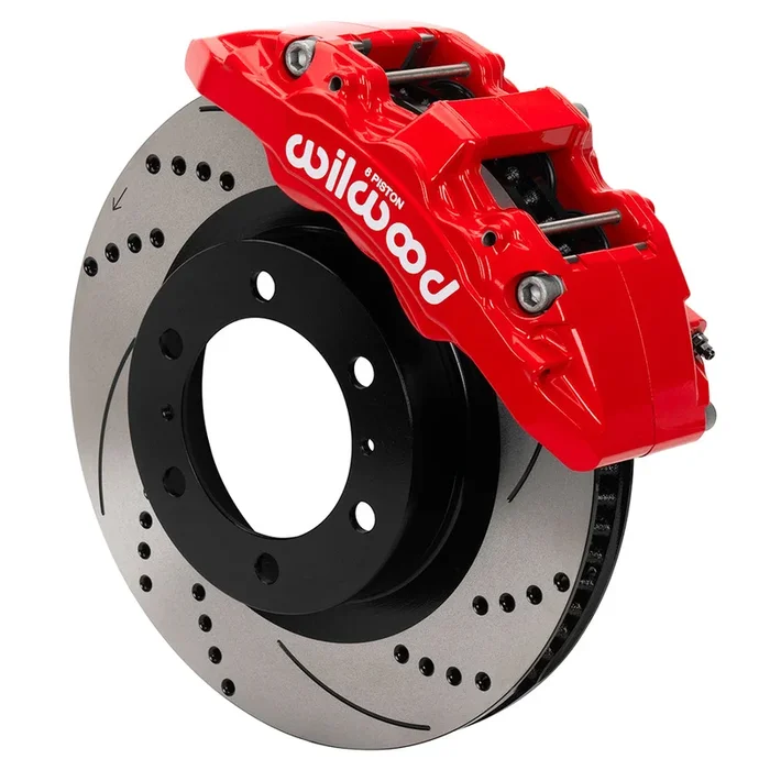05-23 TOYOTA TACOMA,03-14 4RUNNER,FJ,FRONT,AERO6-DM,13.31″ DRILLED,RED CALIPERS