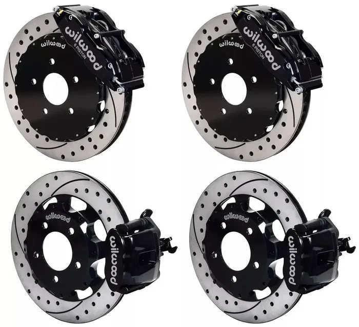 06-12 CIVIC FULL DISC BRAKE KIT,13/12″ DRILLED ROTORS,BLACK CALIPERS