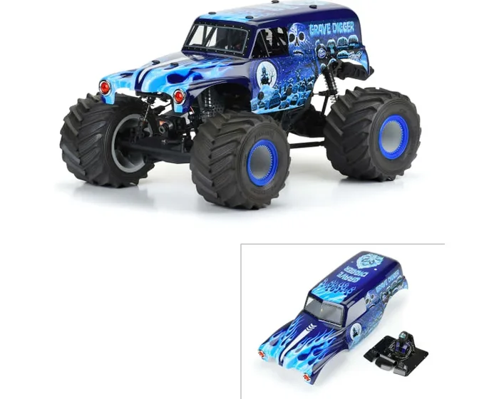 1/10 Grave Digger Ice Blue Painted Body Set: LMT