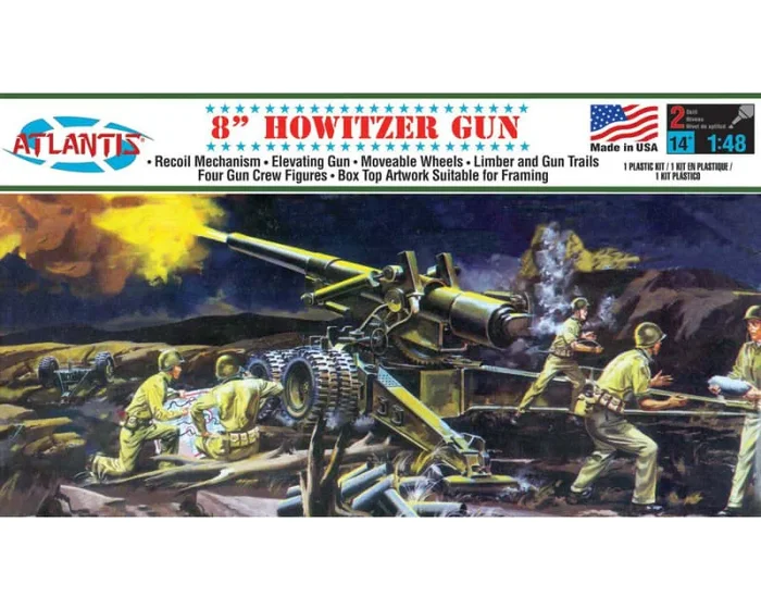 1/48 8 Inch Howitzer Gun Plastic Model Kit