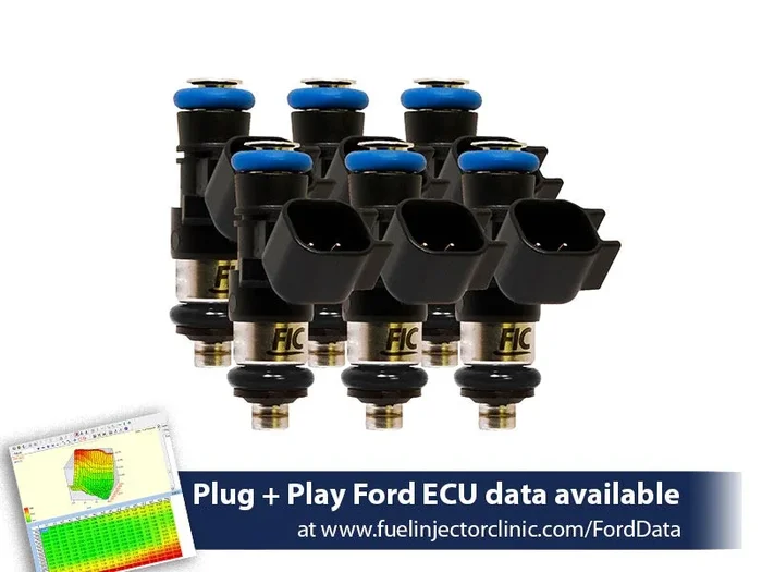 1000cc (85 lbs/hr at 43.5 PSI fuel pressure) FIC Fuel Injector Clinic Injector Set for Ford Mustang V6 (2011-2017)