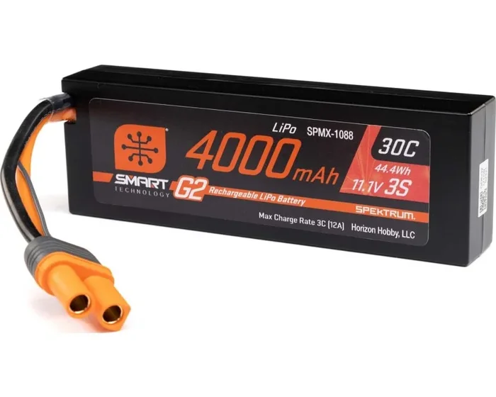 11.1v 4000mah 3s 30c Smart G2 Hardcase LiPo Battery: Ic5