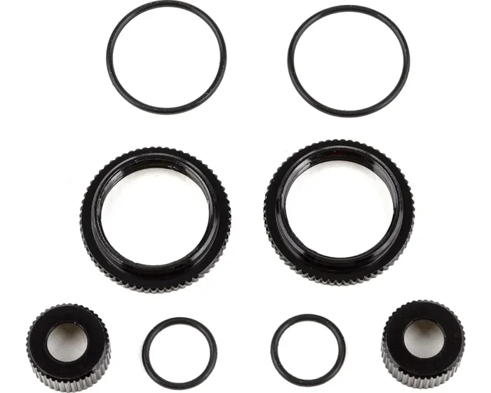 13mm Shock Collar and Seal Retainer Set black aluminum