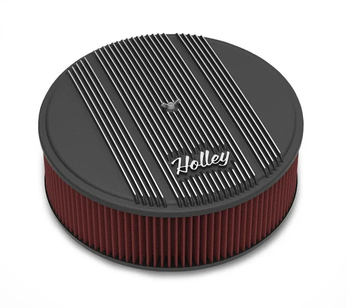 14×4 Die Cast Finned Alm Air Cleaner Black
