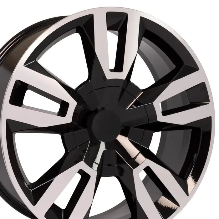22″ Replica Wheel CV40 Fits Chevrolet Tahoe Rim 22×9 Black Mach’d Wheel