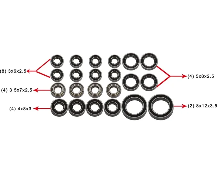 22 pieces Sealed Bearing Kit – TRX4-M