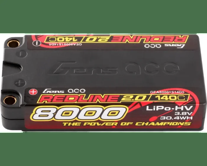 3.8v 8000mah 1s 140c Lihv 5.0mm Bullet Redline 2.0