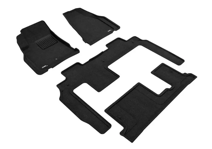 3D MAXpider 09-17 Chevrolet Traverse w Bench 2nd Row Elegant 1st 2nd 3rd Row – Floor Mat Set (Black)