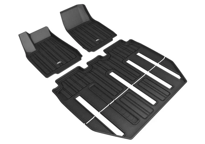 3D MAXpider 17-21 Tesla Model X Folding 7-Seat Elitect 1st 2nd 3rd Row – Floor Mat Set (Black)