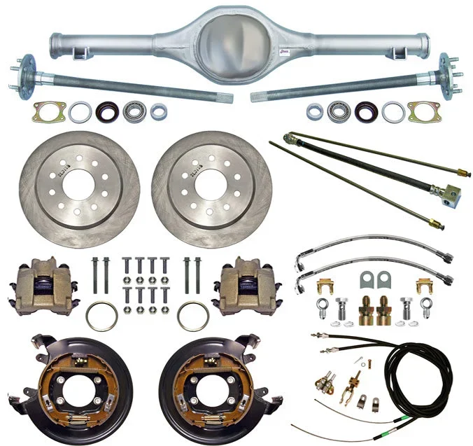 55-57 CHEVY REAR END & CURRIE 11″ DISC BRAKES,LINES,CABLES