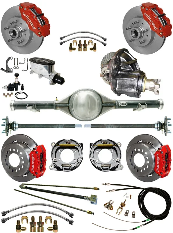 60-62 C10 FULL BRAKE & REAR KIT,11.86/11″ ROTORS,RED