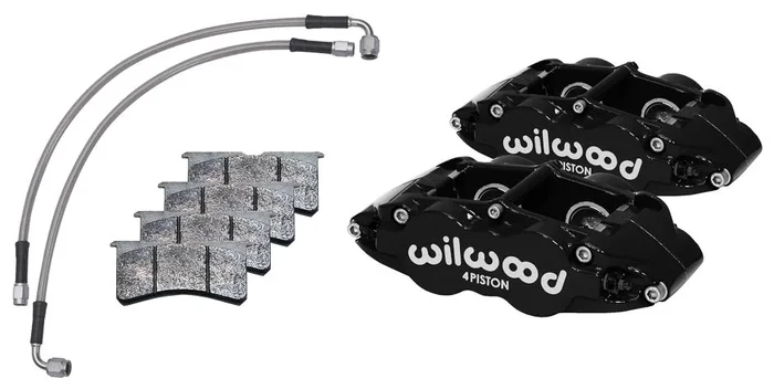 69-83 PORSCHE 911 SUPERLITE CALIPER SET,FRONT,WITH LINES,BLACK