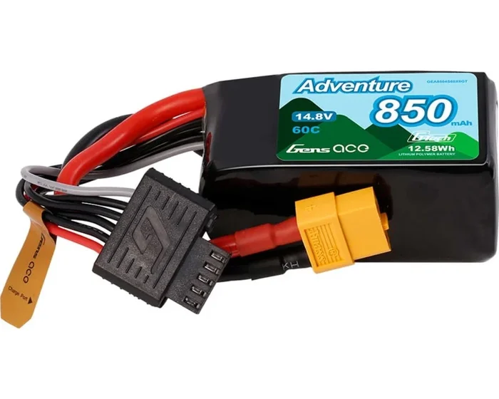 850mAh 4S 14.8V 60C Adventure Series Lipo Battery Pack with XT60