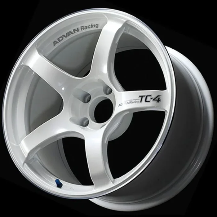 Advan TC4 18×7 / 4×100 / +41 Offset / 63 CB – Racing White Metallic & Ring