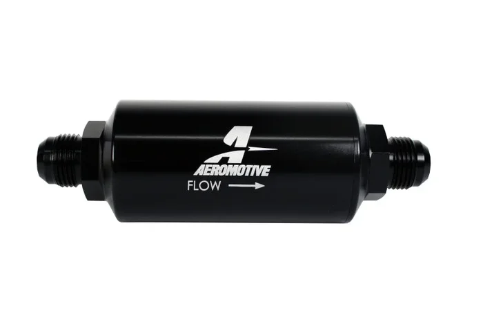 Aeromotive In-Line Filter – AN -10 size Male – 10 Micron Microglass Element – Bright-Dip Black