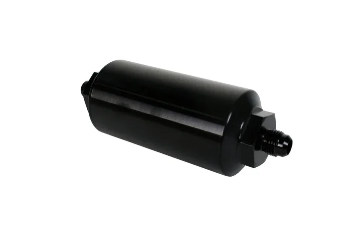 Aeromotive In-Line Filter – (AN-6 Male) 10 Micron Microglass Element Bright Dip Black Finish