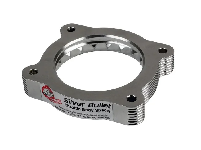 aFe 02-09 Chevrolet Trailblazer/ 02-09 GMC Envoy L6 4.2L Silver Bullet Throttle Body Spacer – Silver