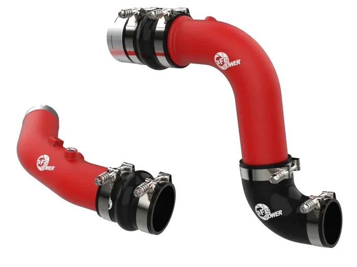aFe 23-25 Ford F250/F350 Super Duty V8-6.7L BladeRunner Aluminum Hot & Cold Charge Pipe Kit – Red
