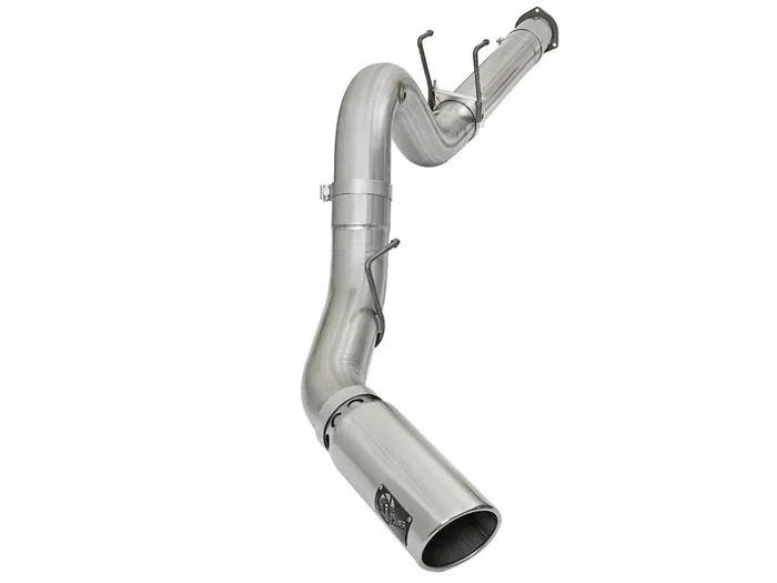 aFe ATLAS 5in DPF-Back Alum Steel Exhaust System w/Polished Tip 2017 Ford Diesel Trucks V8-6.7L (td)50.7 lb