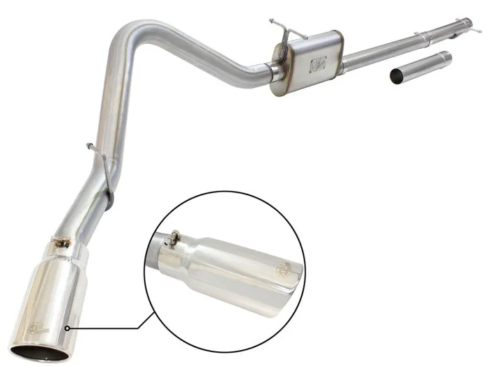 aFe MACHForce XP Exhaust 3in-3.5in SS Single Side Ext CB w/ Polish Tip 99-04 Ford F-250 V8 5.4L/6.8L52.5 lb