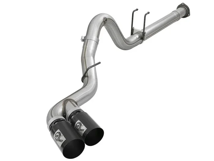 aFe Power 15-16 Ford F250/F350 6.7L Diesel Rebel XD 4in 409 SS DPF-Back Exhaust System – Black Tips
