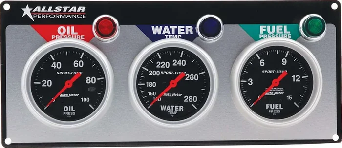 Allstar Performance 3 Gauge Panel A/M OP/WT/FP Sport-Comp
