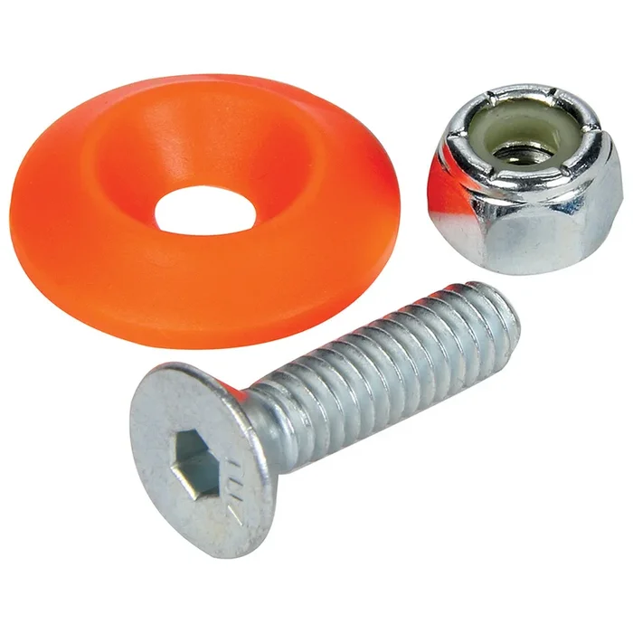 Allstar Performance Countersunk Bolt Kit Fluorescent Orange 10pk