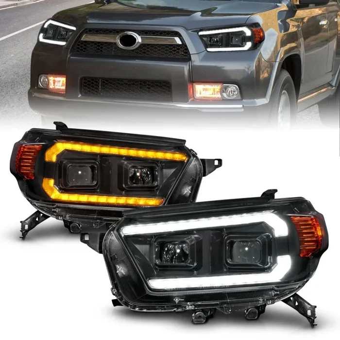 ANZO 10-13 Toyota 4Runner Projector Headlights – Black