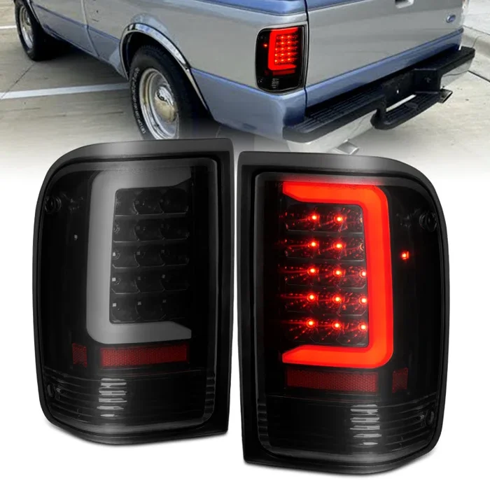 ANZO 1993-1997 FordRanger LED Tail Lights w/ Light Bar Black Housing Smoked Lens5.2 lb