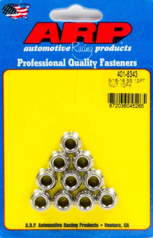 Arp S/S 12pt. Nut – 5/16-18 10pk