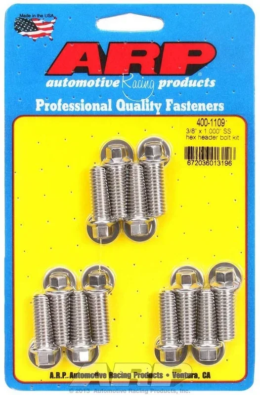 Arp S/S Header Bolt Kit – 3/8 x 1.00 UHL (12)