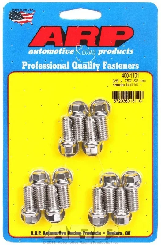 Arp S/S Header Bolt Kit – 3/8 x .750 UHL (12)