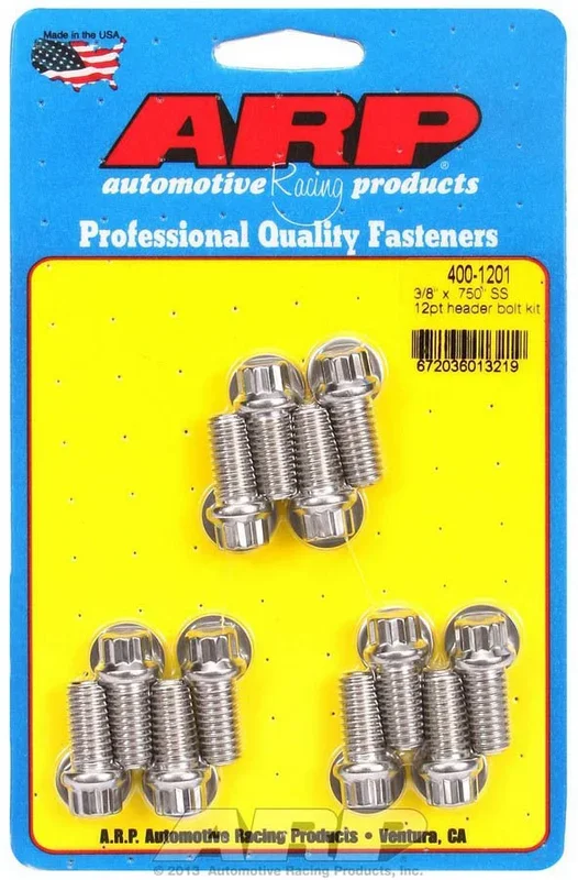 Arp S/S Header Bolt Kit – 3/8 x .750 UHL (12)
