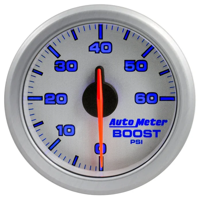 Autometer Airdrive 2-1/6in Boost Gauge 0-60 PSI – Silver