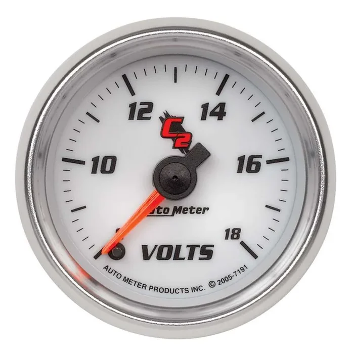 Autometer Auto Meter C2 Series 2-1/16″ Full Sweep 8-18 Volt Electric Voltmeter Gauge