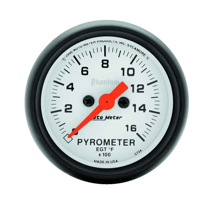 Autometer Auto Meter Phantom Series 2-1/16″ Full Sweep 0-1600¬∫ F Electric EGT Pyrometer Gauge