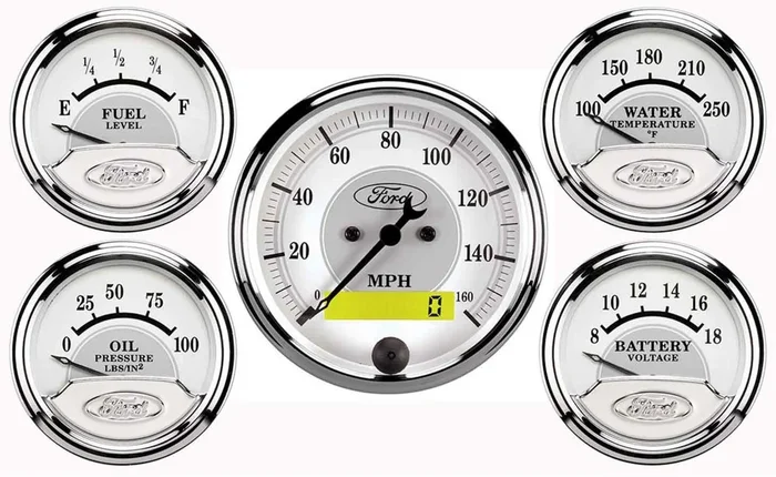Autometer Ford Racing 5 Gauge Kit – White Face