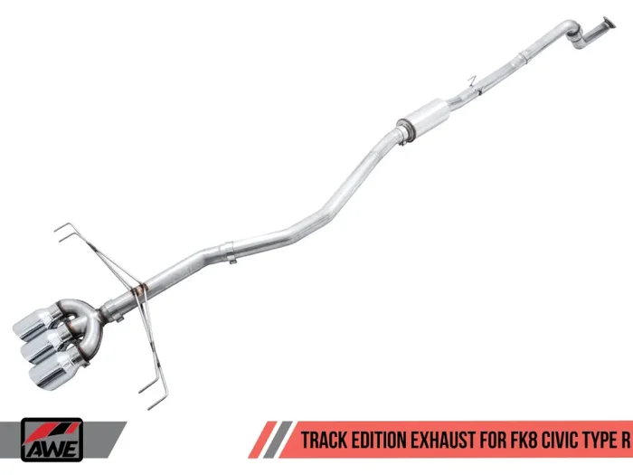 AWE Tuning 2017+ Honda Civic Type R Track Edition Exhaust w/Front Pipe & Triple Chrome Silver Tips