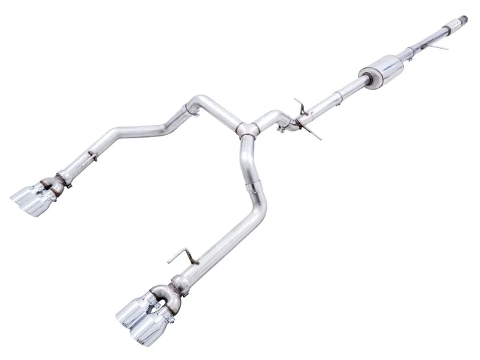 AWE Tuning 4th Gen GM 1500 5.3L 0FG Catback Split Rear Exit (w/ Bumper Cutouts) – Quad Chrome Tips
