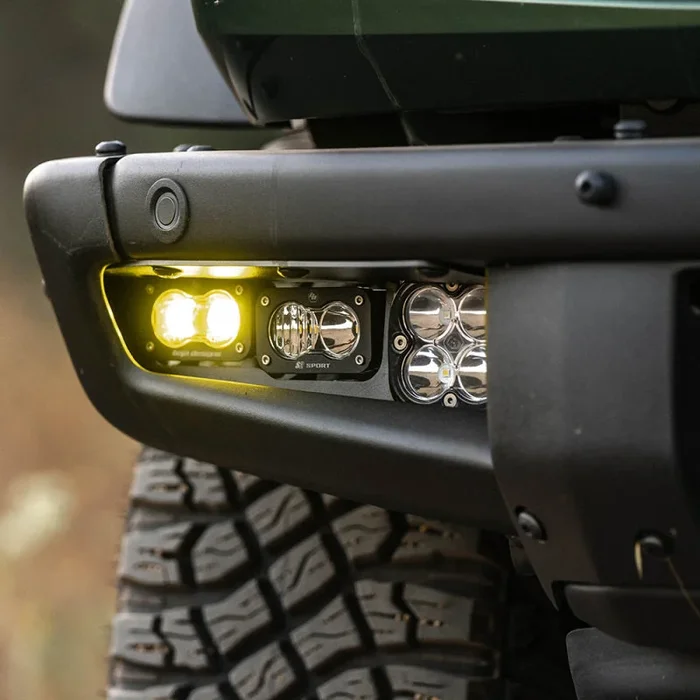 Baja Designs 21-22 Ford Bronco w/Steel Bumper S2 SAE Pro Fog Pocket Light Kit – Amber12.4 lb