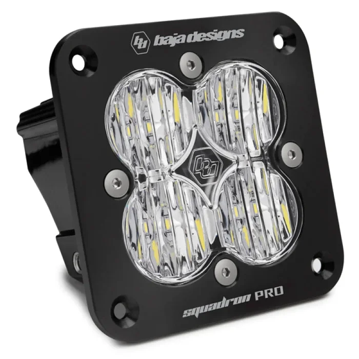 Baja Designs Squadron Pro Black Wide Cornering Pattern Flush Mount LED Light Pod – Black