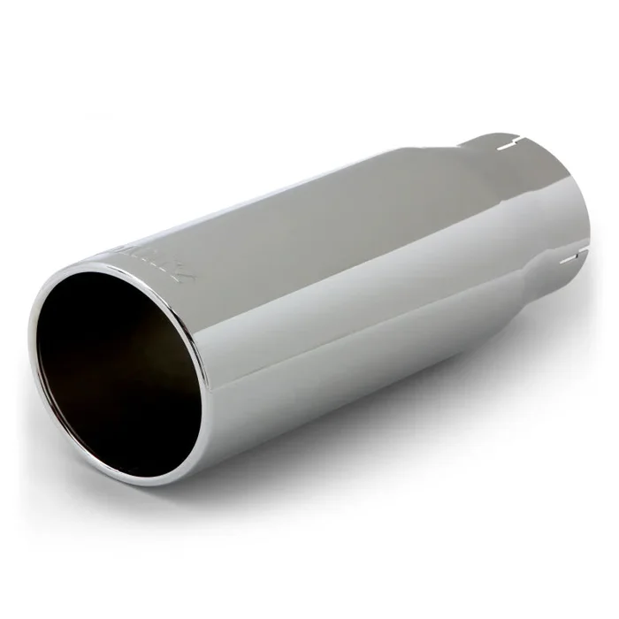 Banks Power Tailpipe Tip Kit – SS Round Straight Cut – Chrome – 3.5in Tube – 4.38in X 12in