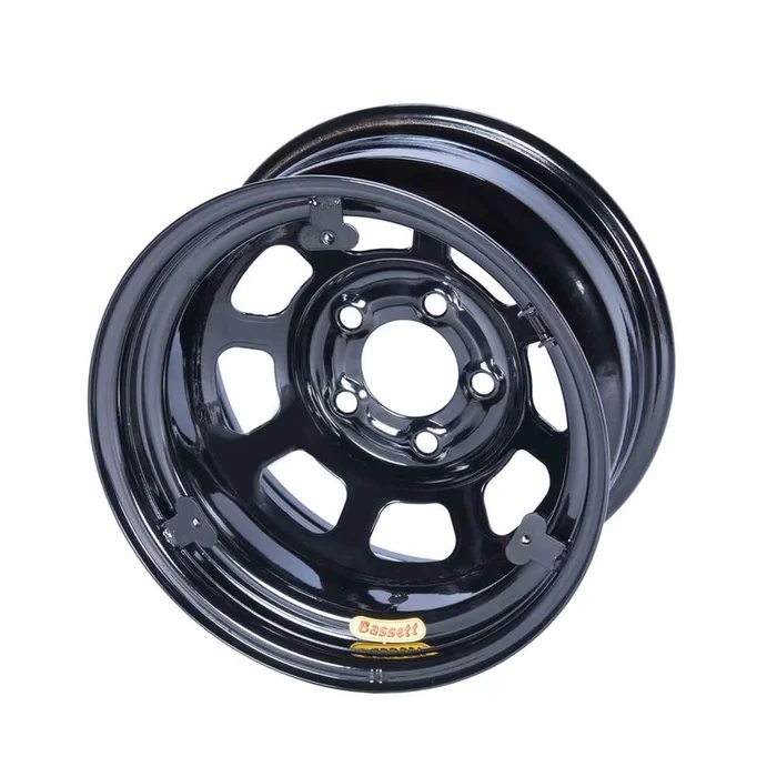 Bassett 15×8 IMCA Wheel D-Hole Black 5×5 w/ Tabs