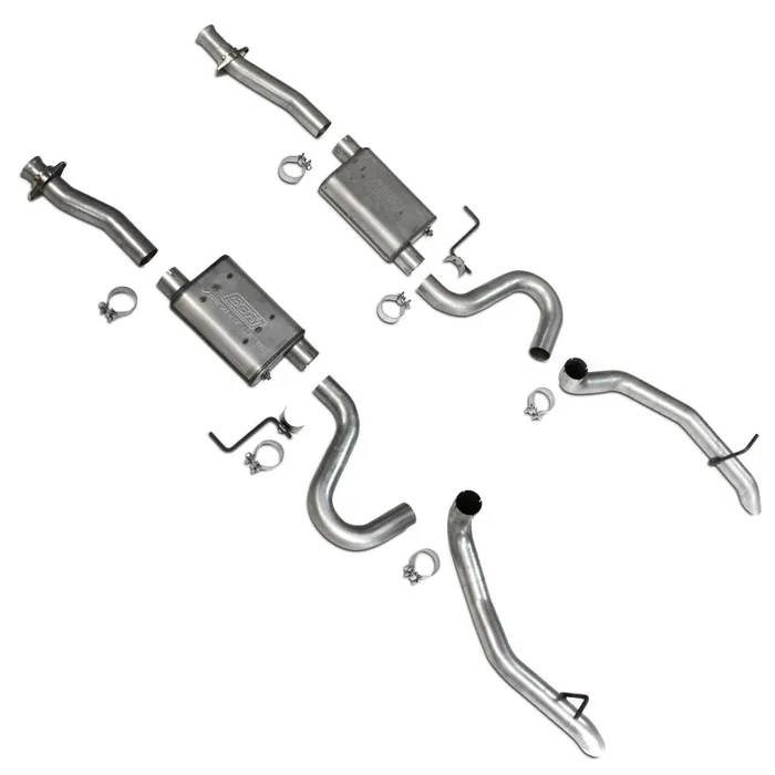 BBK 87-93 Mustang GT Cat Back Kit Varitune Mufflers – Aluminized turn downs