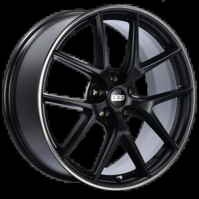 BBS CI-R 19×9 5×120 ET20 Satin Black Polished Rim Protector Wheel -82mm PFS/Clip Required