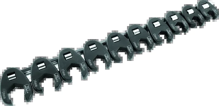 BikeMaster 10-pc 3/8in Drive Metric Flare Crow Foot Wrench Set1.4 lb