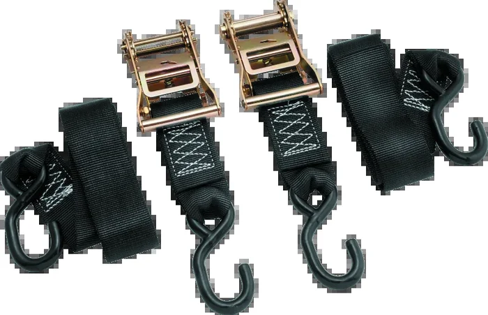 BikeMaster 2x84in Ratchet Tiedown Pair – Black5.1 lb