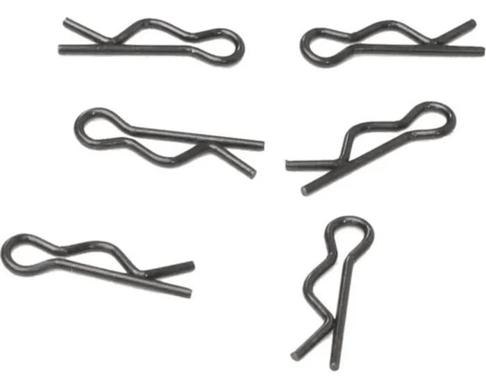 Black Body Clips 22mm long .16mm wire (6)