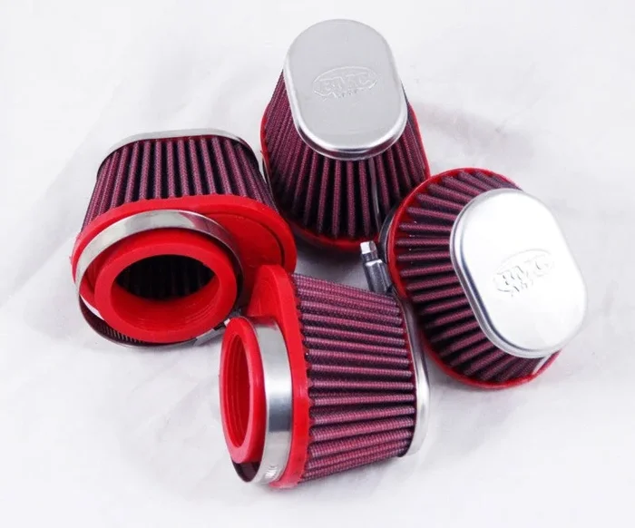 BMC Conical Carburetor Filter w/Chrome Top – Right 50mm Inlet / 120mm H