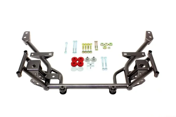 BMR 05-14 S197 Mustang K-Member w/ 1/2in Lowered Motor Mount and STD. Rack Mounts – Black Hammertone38.5 lb